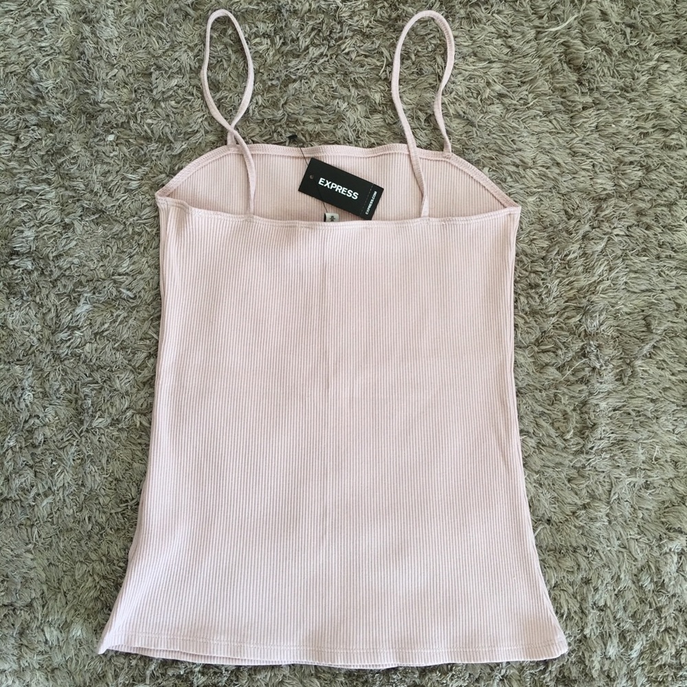 Pink Square Neck Ribbed Tank - Picture 3 of 4